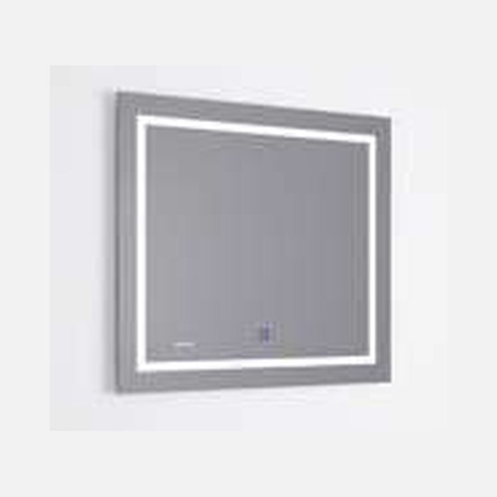 Miroir rectangulaire LED. 70 cm de haut et de 60 à 120 cm de large, avec la lumière qui encadre le miroir
