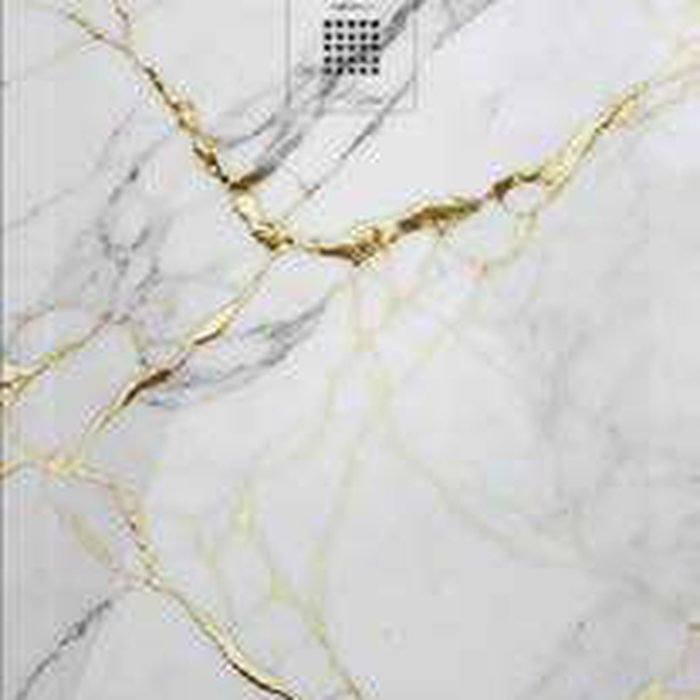 Receveur de douche 3D Marbres. Six marbres : blanc, crème, noir, Marquina, or rose et blanc veiné d'or