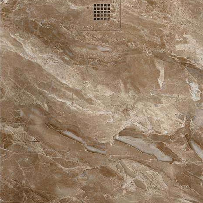 Receveur de douche 3D Travertins et terrazzos. Treize pierres : travertins, empereurs, granit, oasis et terrazzo en trois couleurs