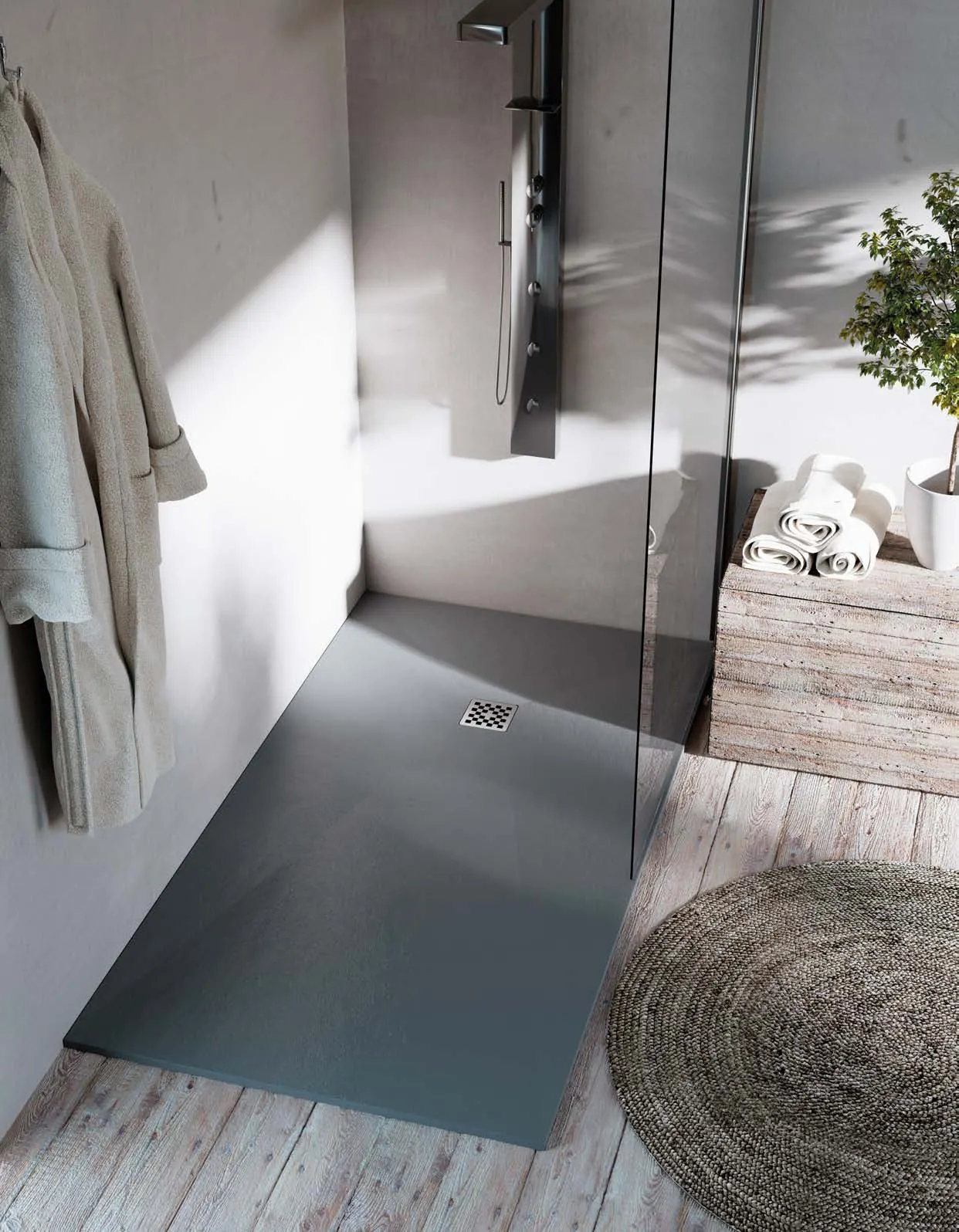 Receveur de douche en résine Lucía, ambiance