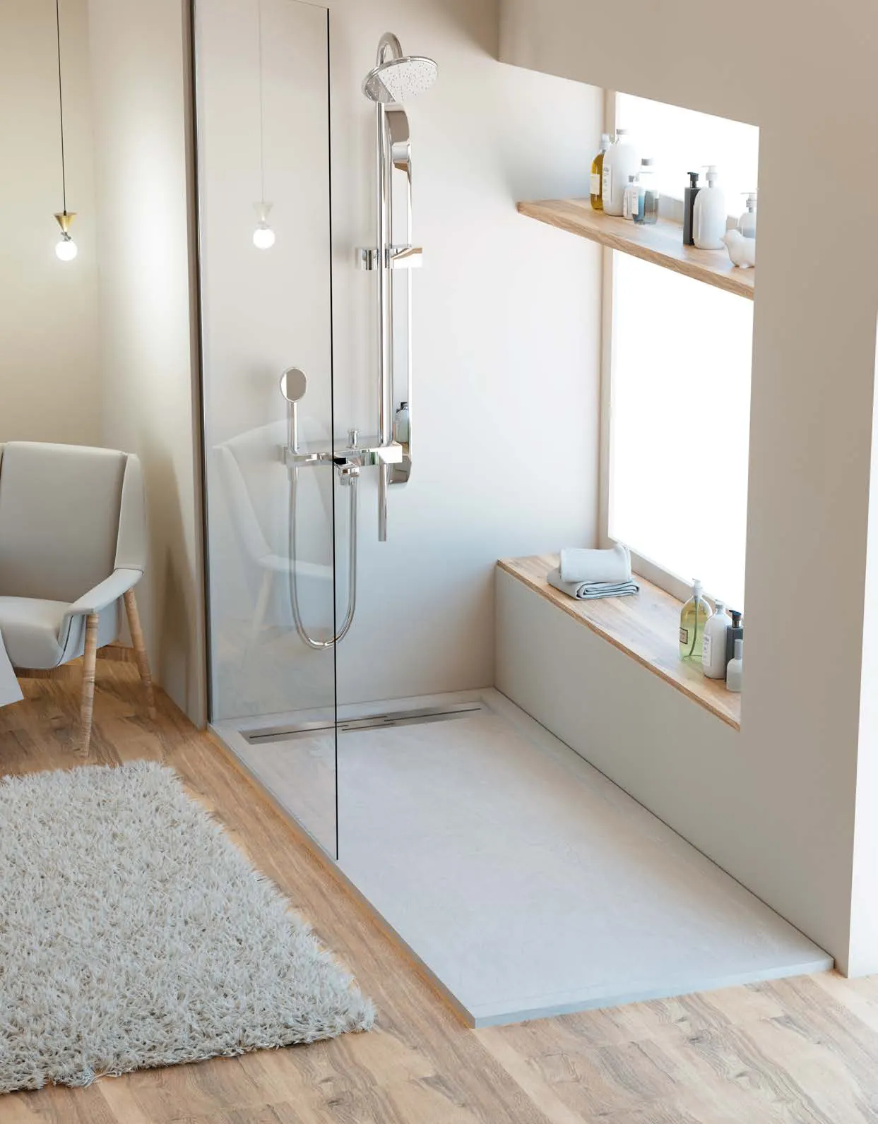 Receveur de douche en résine Miriam, ambiance