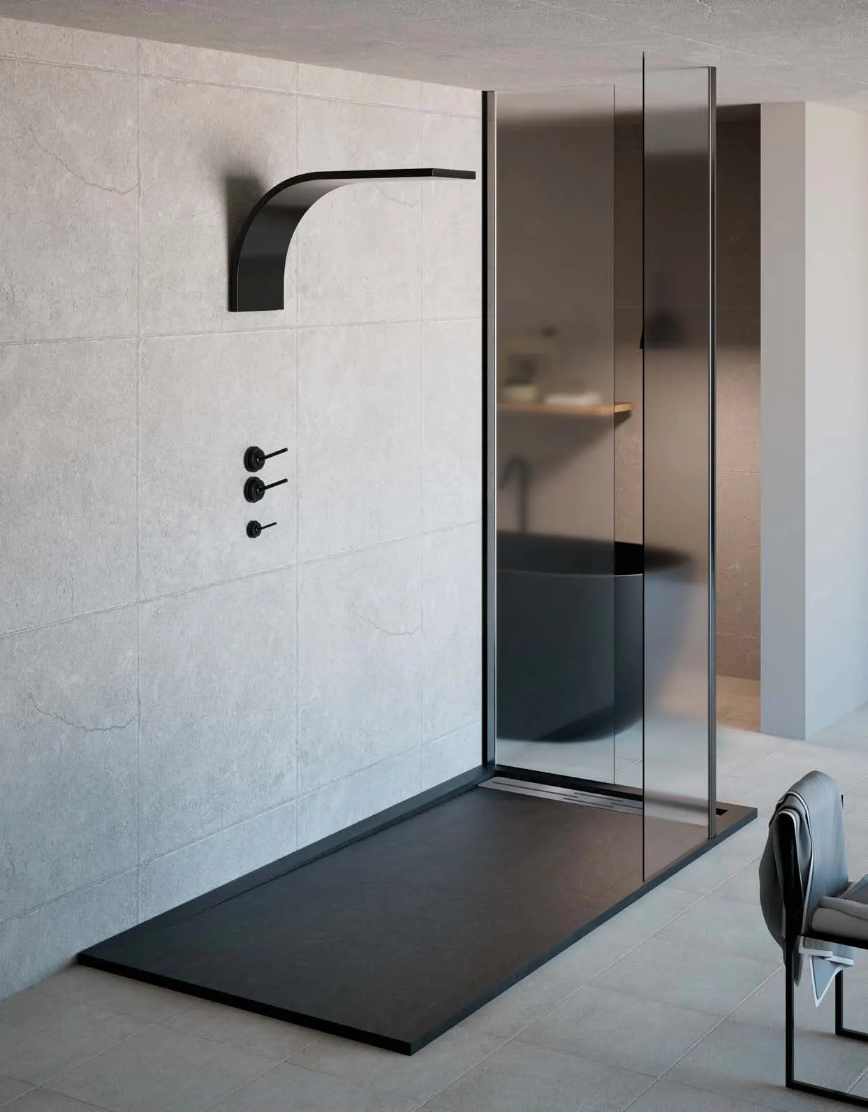 Receveur de douche en résine Miriam, ambiance