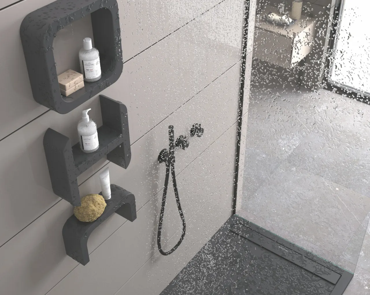 Étagère de douche série Ohu, ambiance