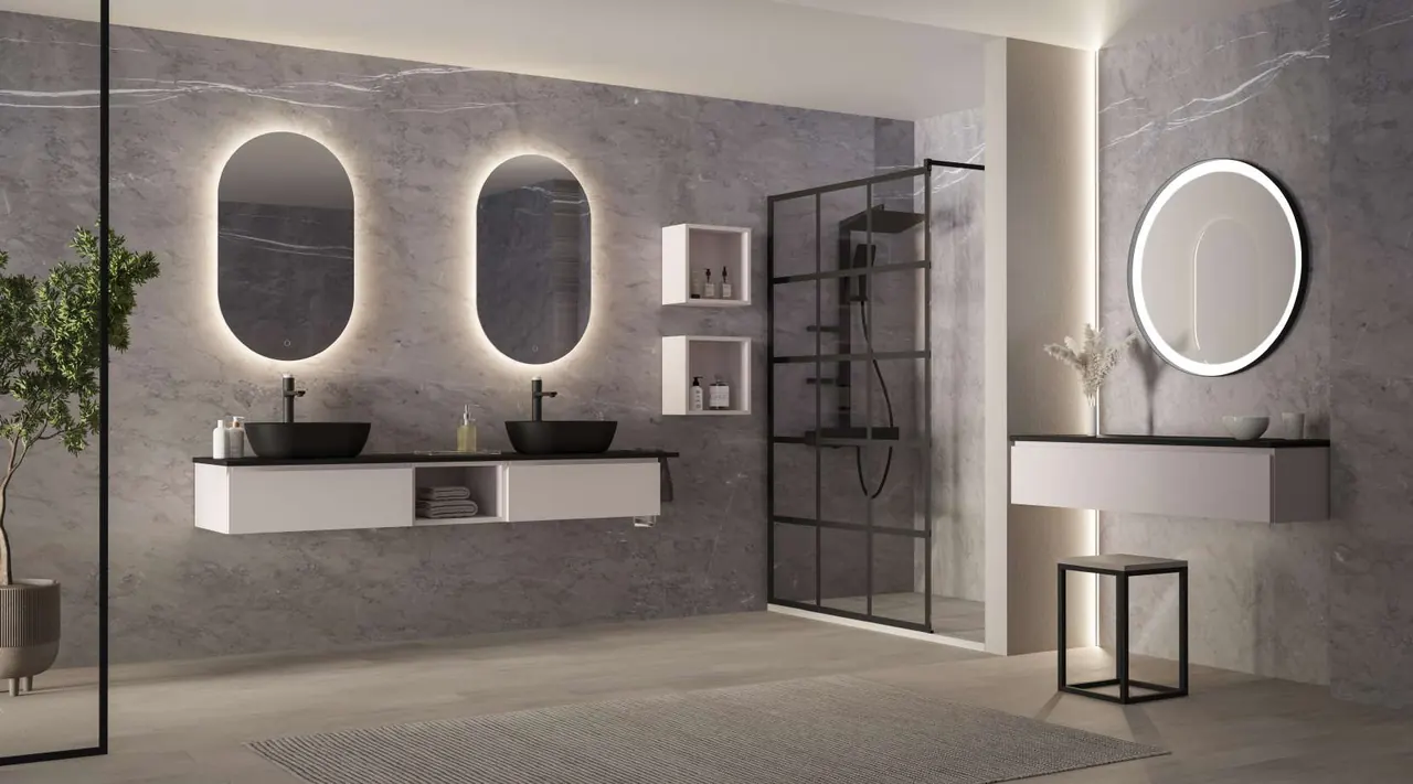 Meuble de salle de bain série Modula, ambiance