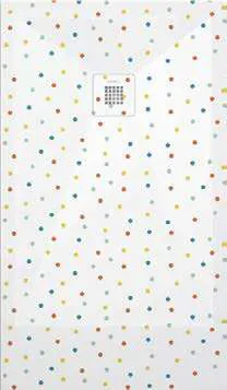 Receveur de douche 3D Aquarelles et couleur, motif Points