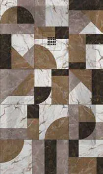 Receveur de douche 3D Carreaux ciment et géométriques, motif Mosaïque 01 couleur