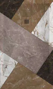 Receveur de douche 3D Carreaux ciment et géométriques, motif Mosaïque 02 couleur
