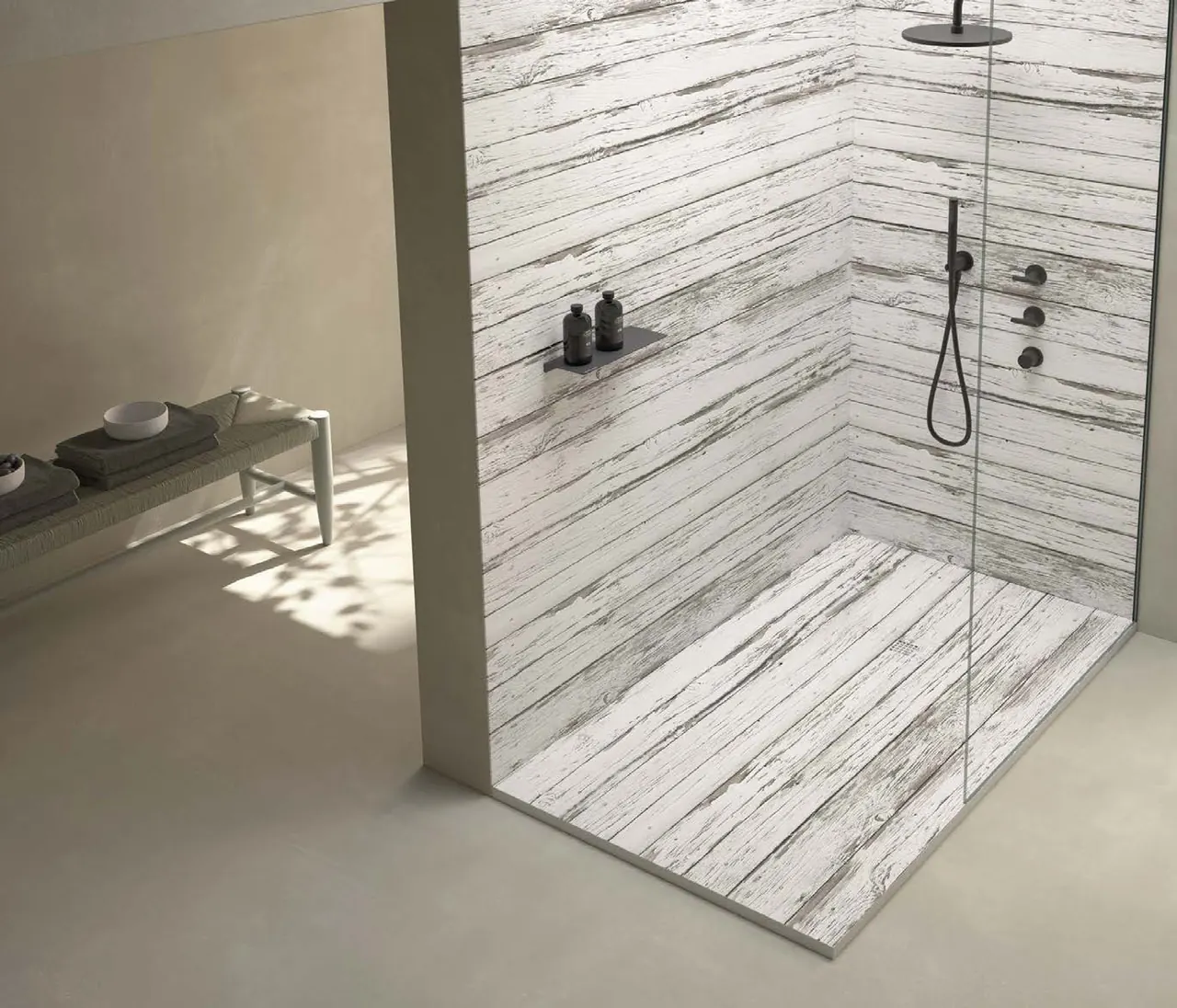 Receveur de douche 3D Bois, ambiance