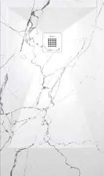 Receveur de douche 3D Marbres, motif Marbre blanc