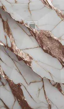 Receveur de douche 3D Marbres, motif Marbre or rose
