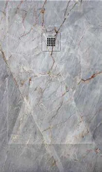Receveur de douche 3D Minéraux et marbrures, motif Quartz gris