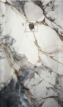 Receveur de douche 3D Minéraux et marbrures, motif Marbrure blanche
