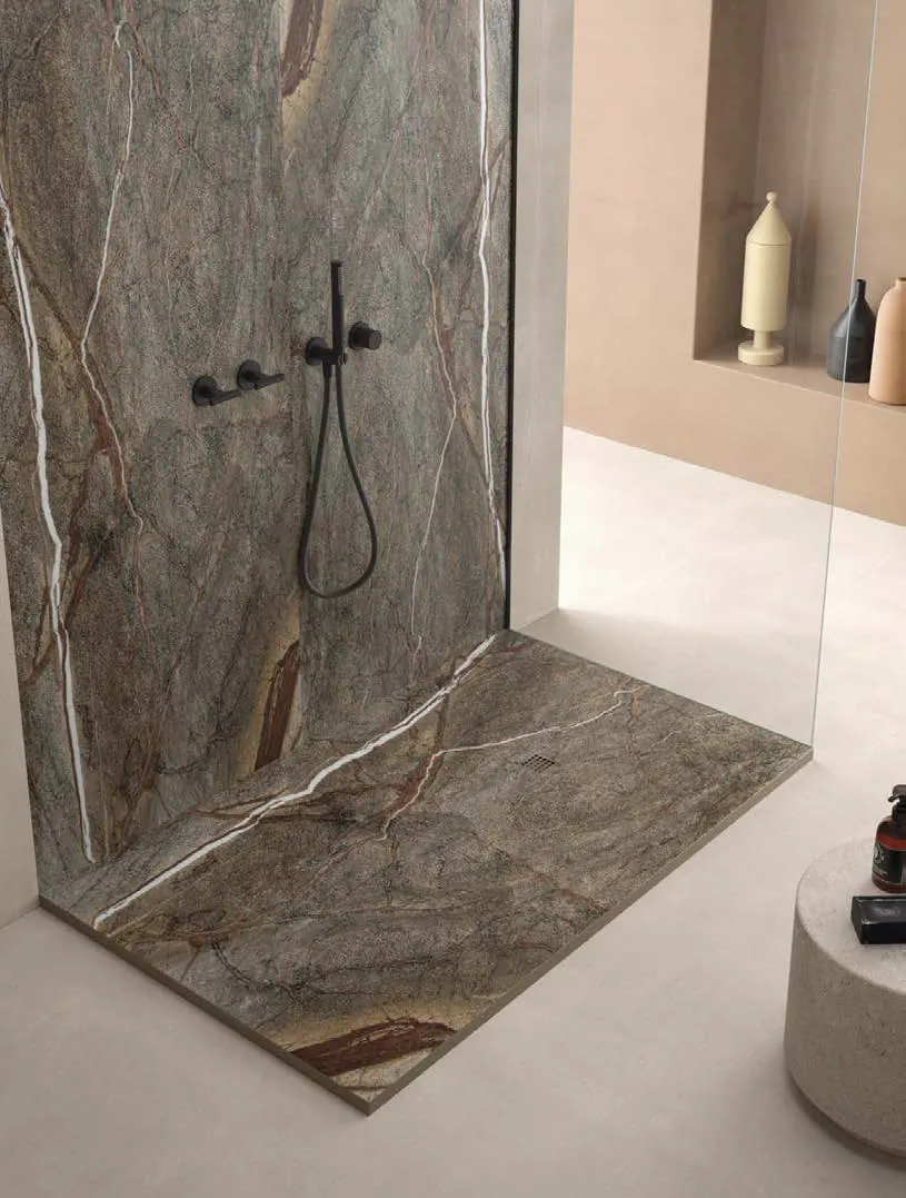 Receveur de douche 3D Travertins et terrazzos, ambiance
