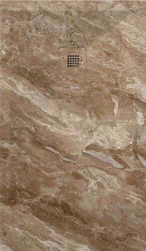 Receveur de douche 3D Travertins et terrazzos, motif Empereur clair