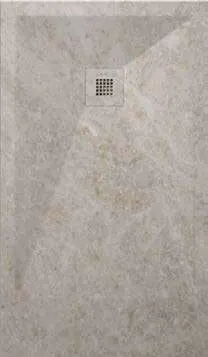 Receveur de douche 3D Travertins et terrazzos, motif Crème muscat