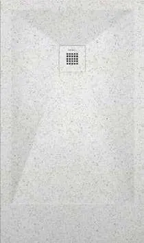 Receveur de douche 3D Travertins et terrazzos, motif Granit blanc