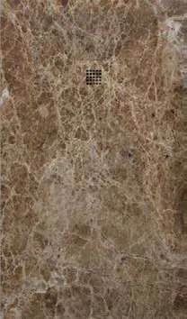 Receveur de douche 3D Travertins et terrazzos, motif Oasis marron clair