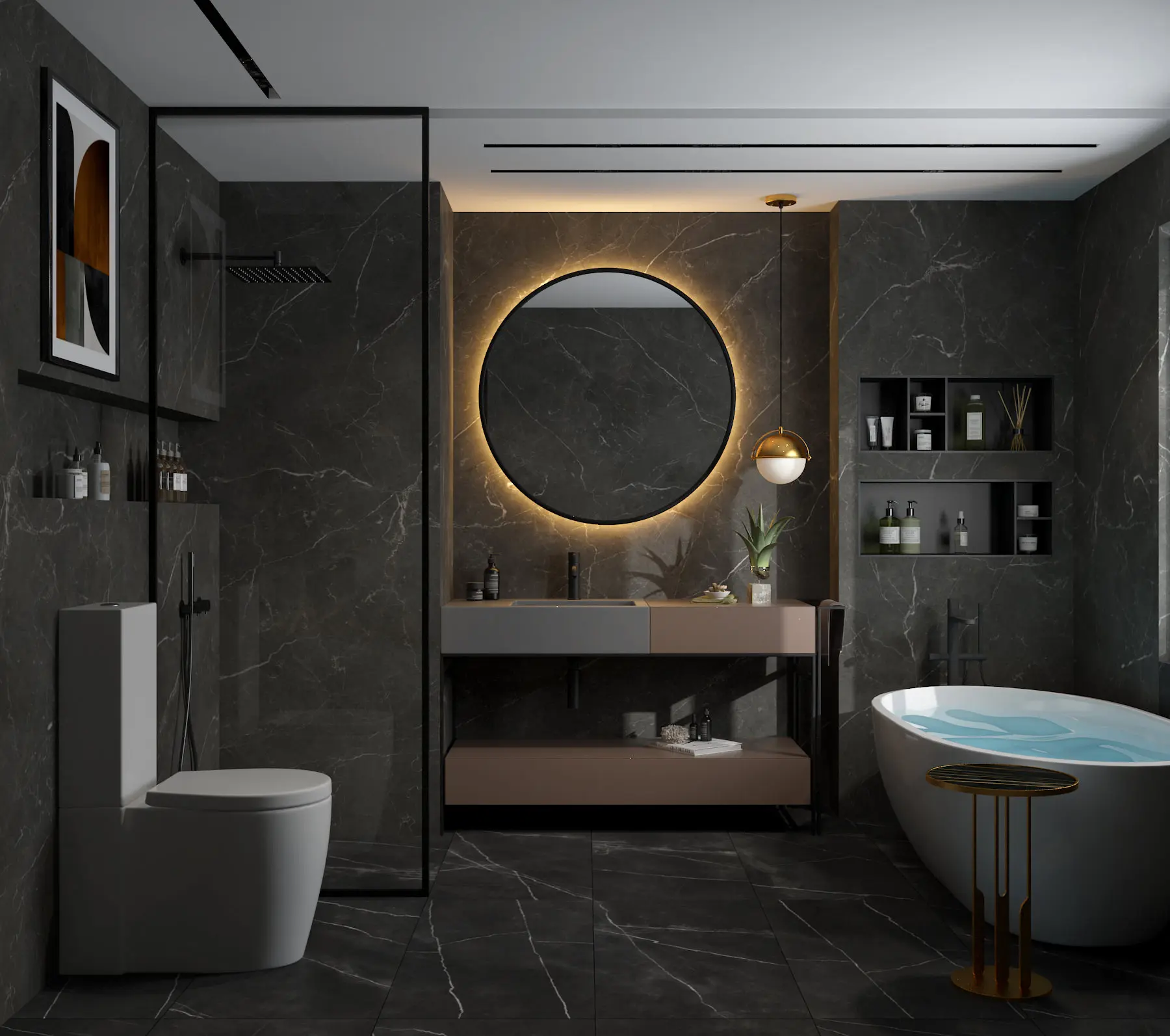 Suelo Vinílico SPC Baños moderno, una solución resistente al agua, elegante y práctica para renovar espacios con acabado profesional, mármol realismo avanzado. para espacios versátiles