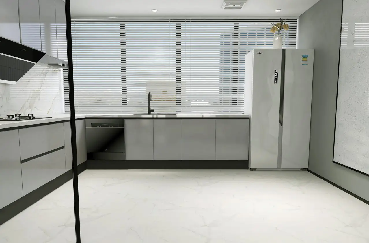 Suelo Vinílico , suelos modernas con suelo vinílico efecto mármol, un pavimento resistente, elegante y fácil de mantener para el día a día.