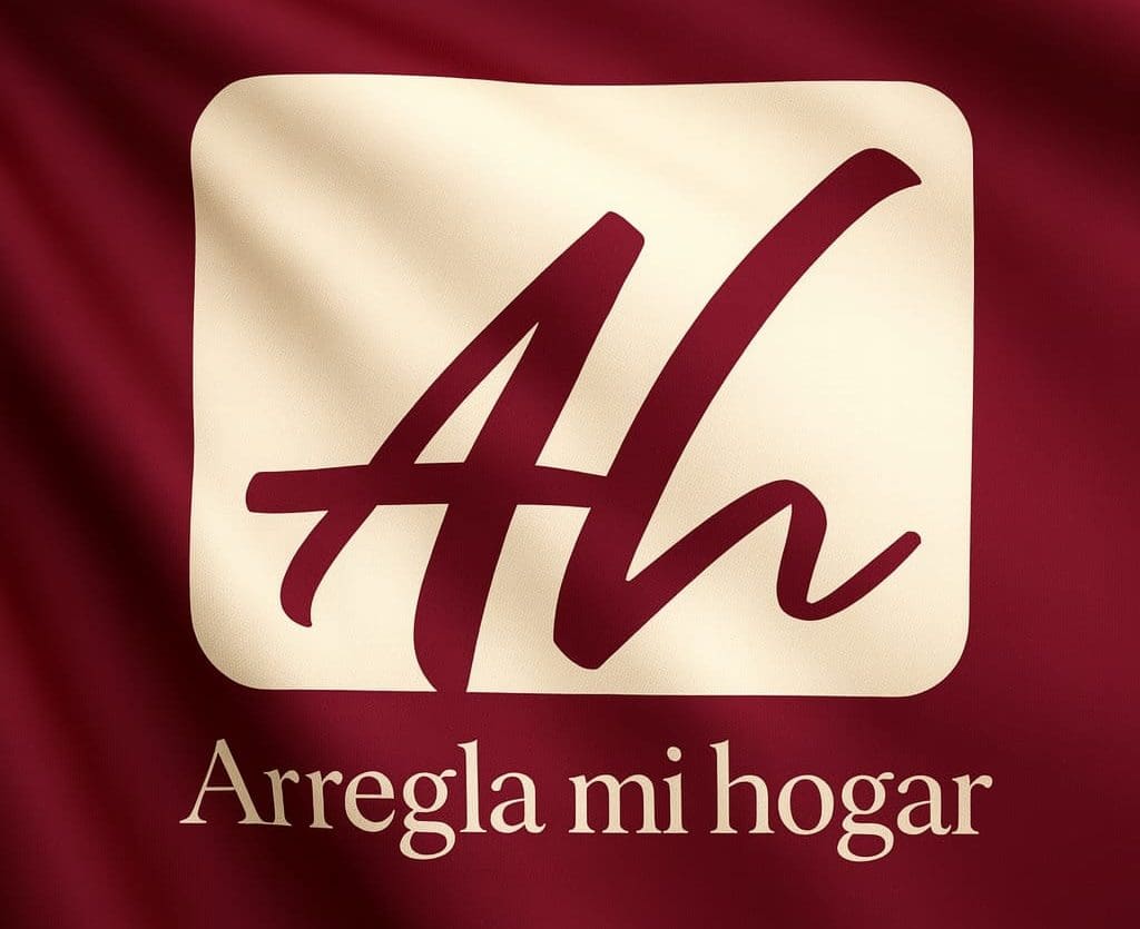 Logo de Arregla mi hogar sobre fondo rojo – Reformas en Alicante