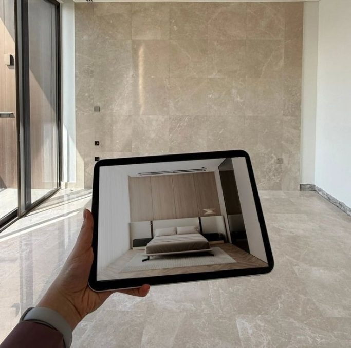 Arregla Mi Hogar reforma de habitación de matrimonio a mitad de proceso en Alicante, con materiales de alta calidad, Decoración de impresión 3D, diseño funcional y acabado profesional.